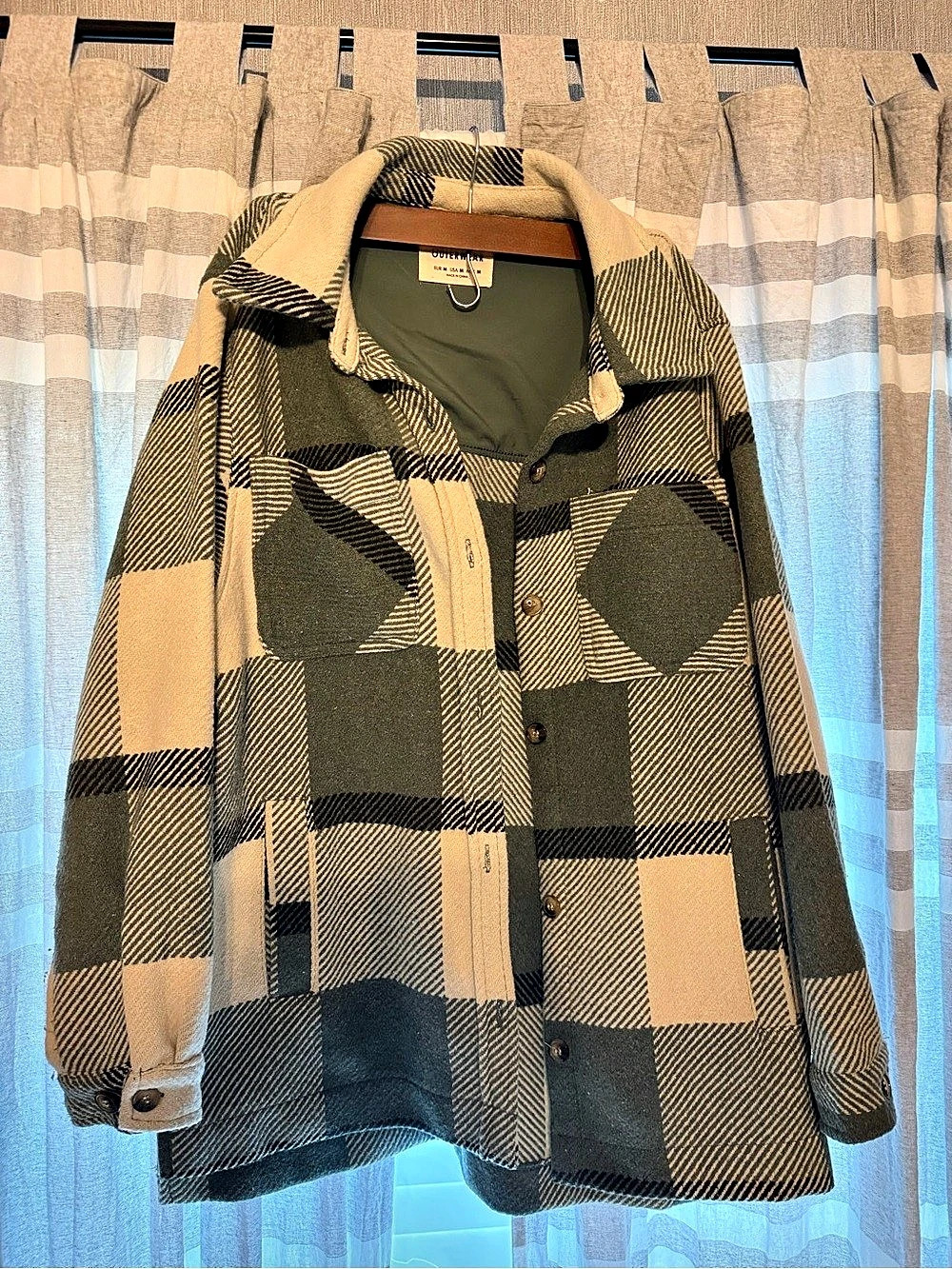 Ashley Outerwear Plaid Shirt Jacket Green